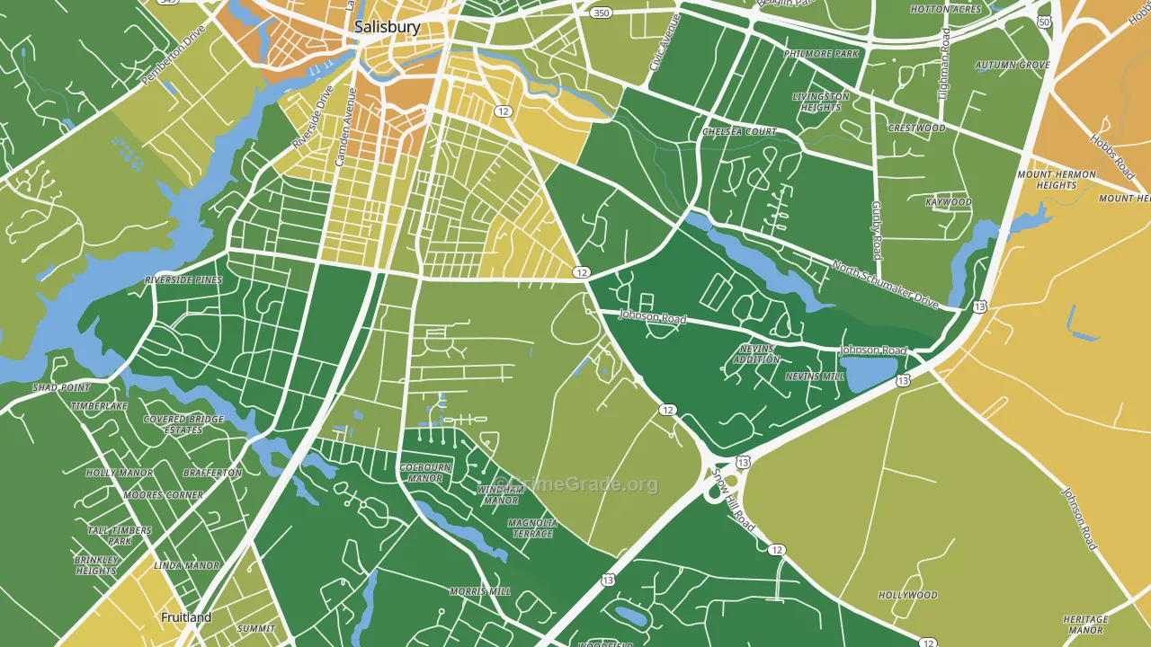 21802, MD Map of Vehicle Theft Rates