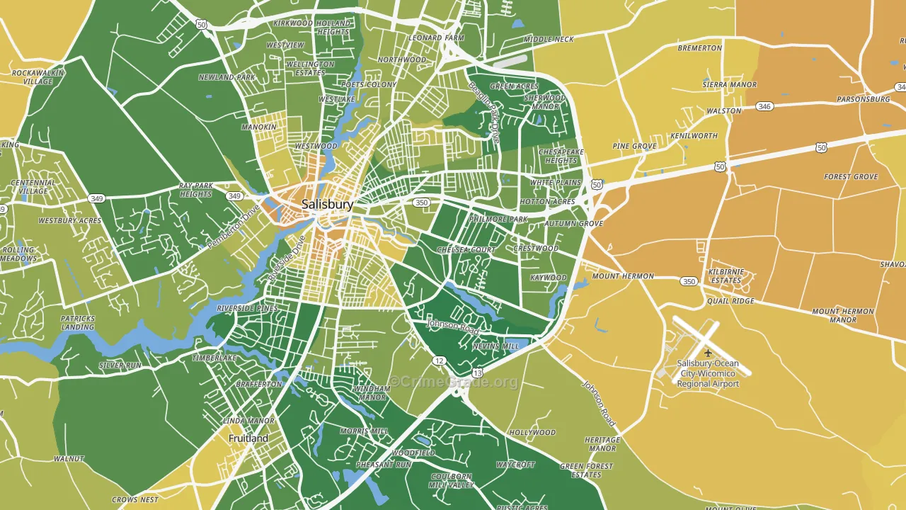 21804, MD Map of Vehicle Theft Rates