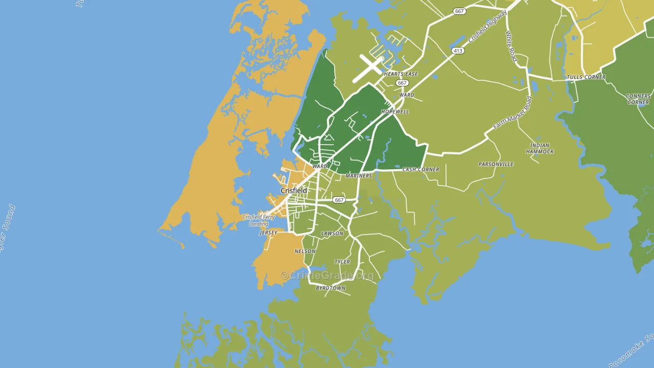 21817, MD Map of Vehicle Theft Rates