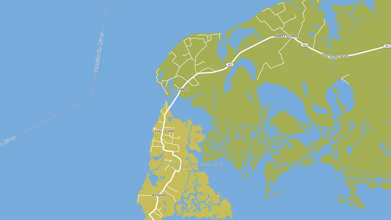 21821, MD Map of Vehicle Theft Rates