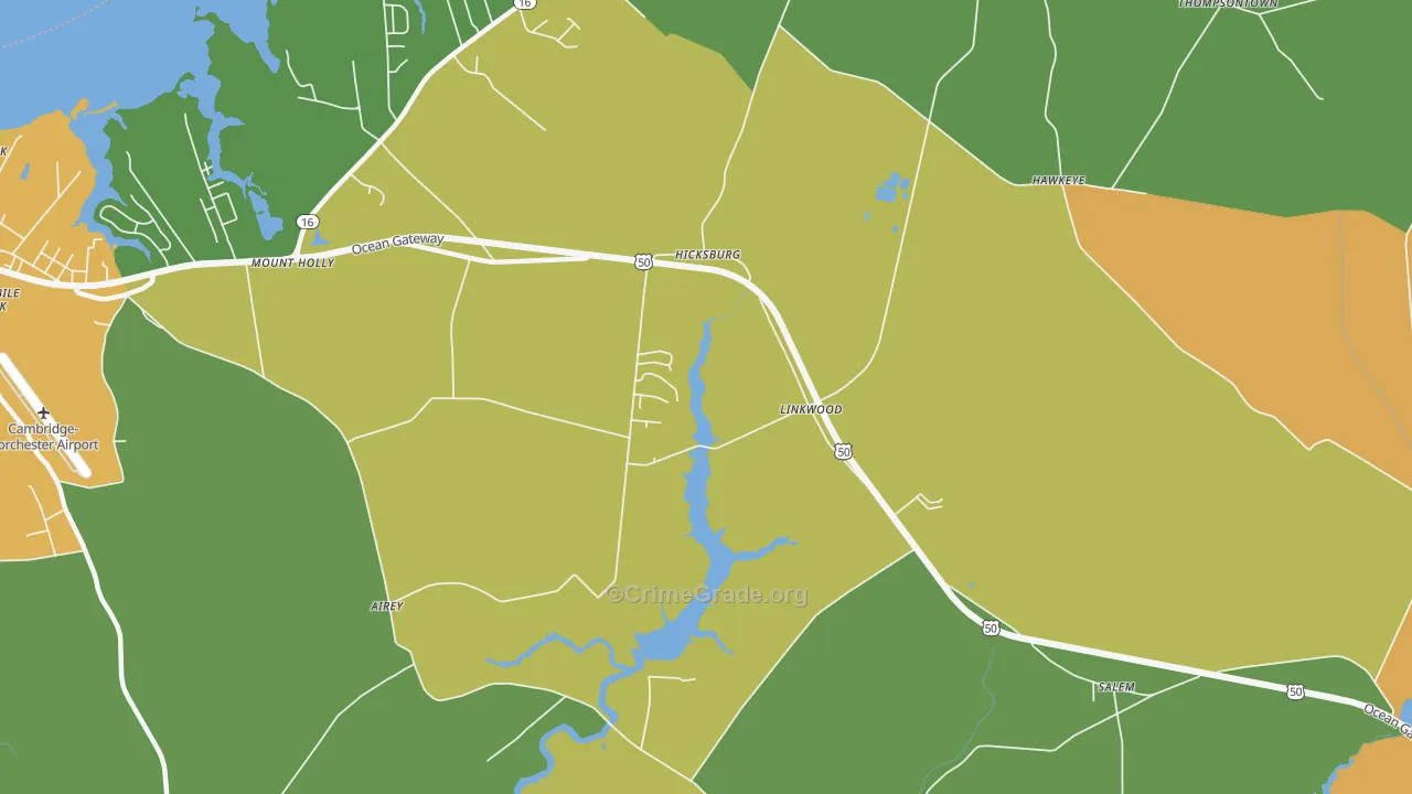 21835, MD Map of Vehicle Theft Rates