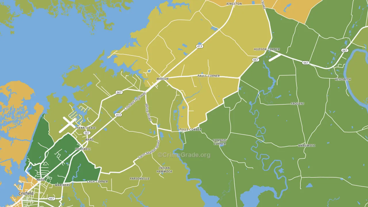 21838, MD Map of Vehicle Theft Rates