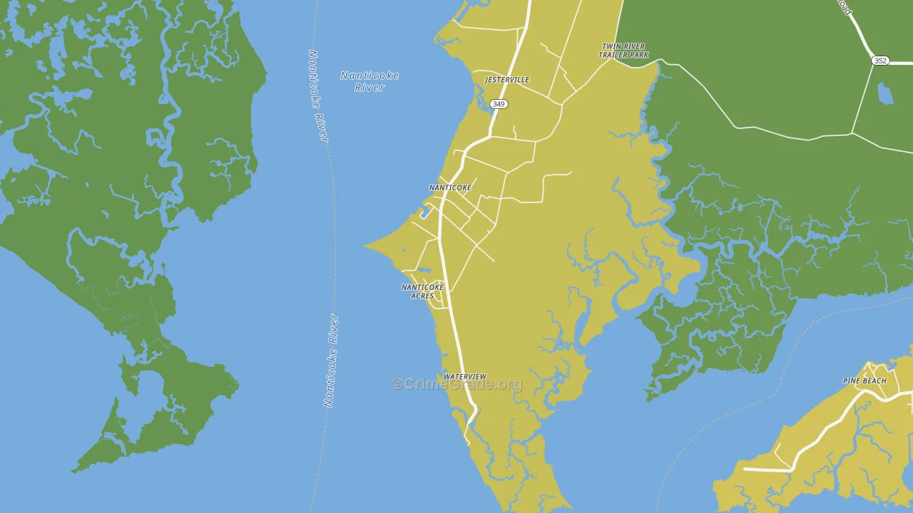 21840, MD Map of Vehicle Theft Rates