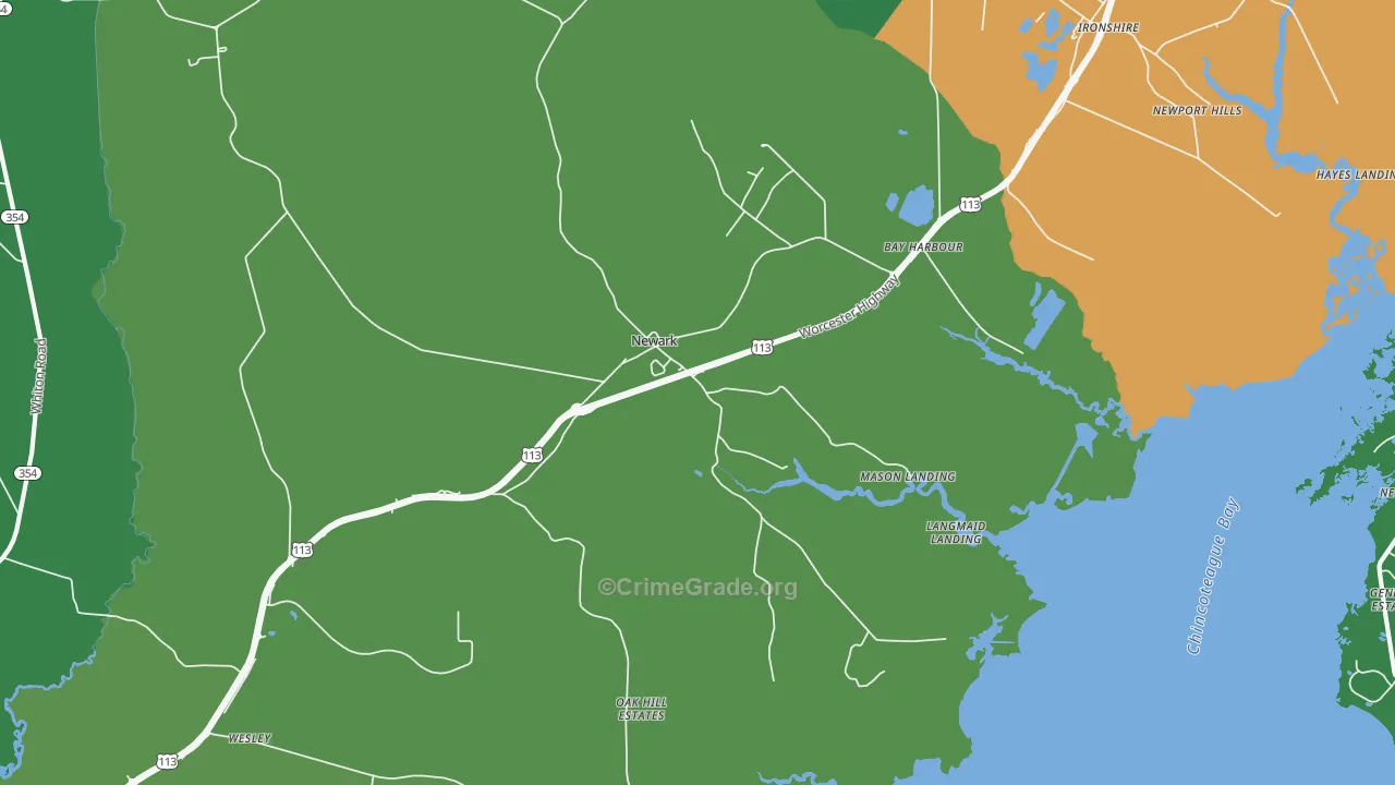 21841, MD Map of Vehicle Theft Rates