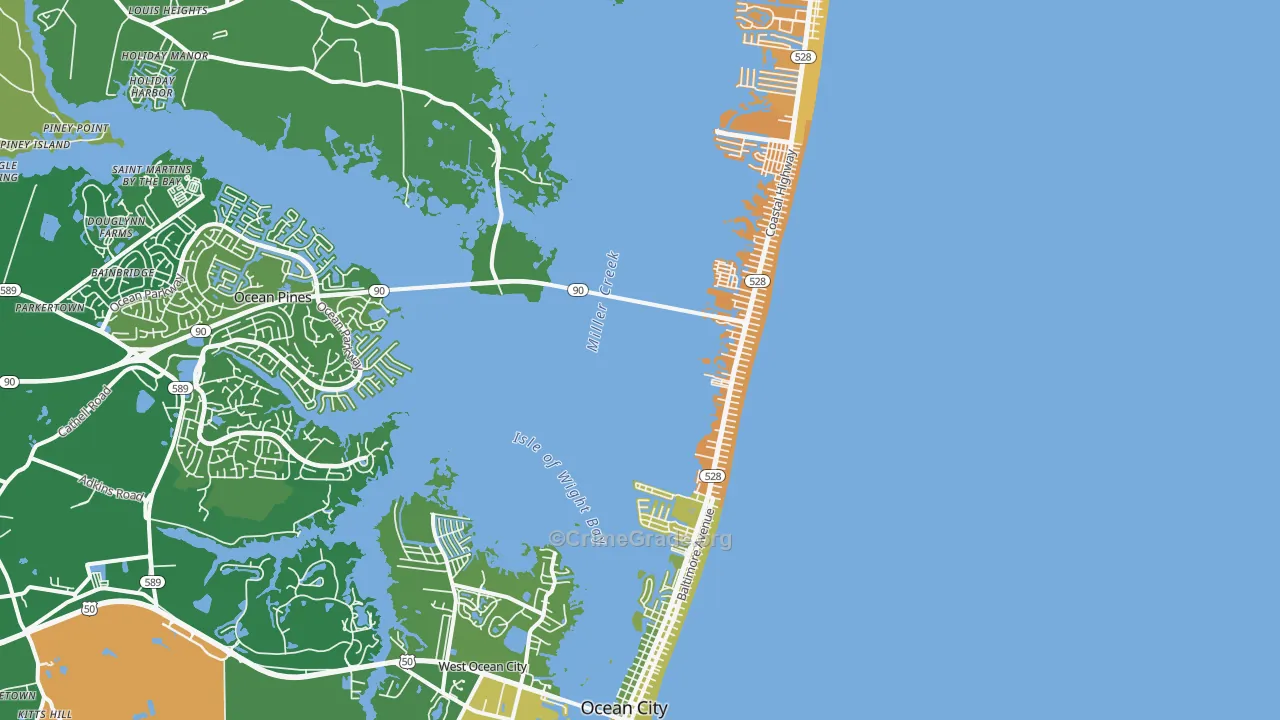 21842, MD Map of Vehicle Theft Rates