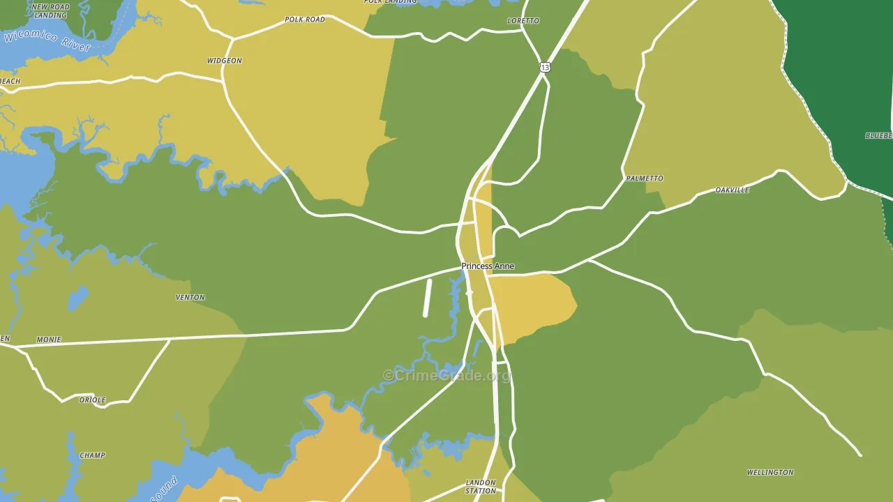 21853, MD Map of Vehicle Theft Rates