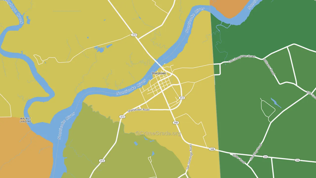 21861, MD Map of Vehicle Theft Rates