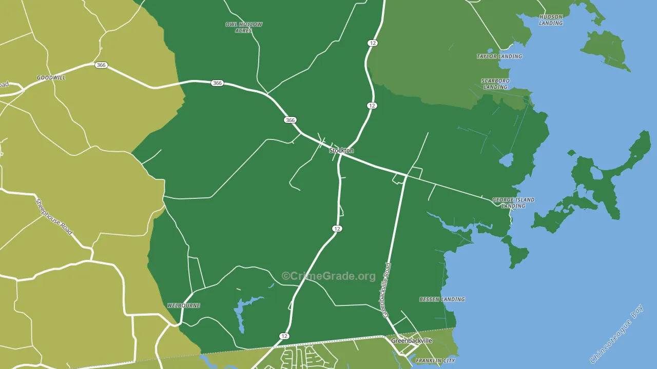 21864, MD Map of Vehicle Theft Rates