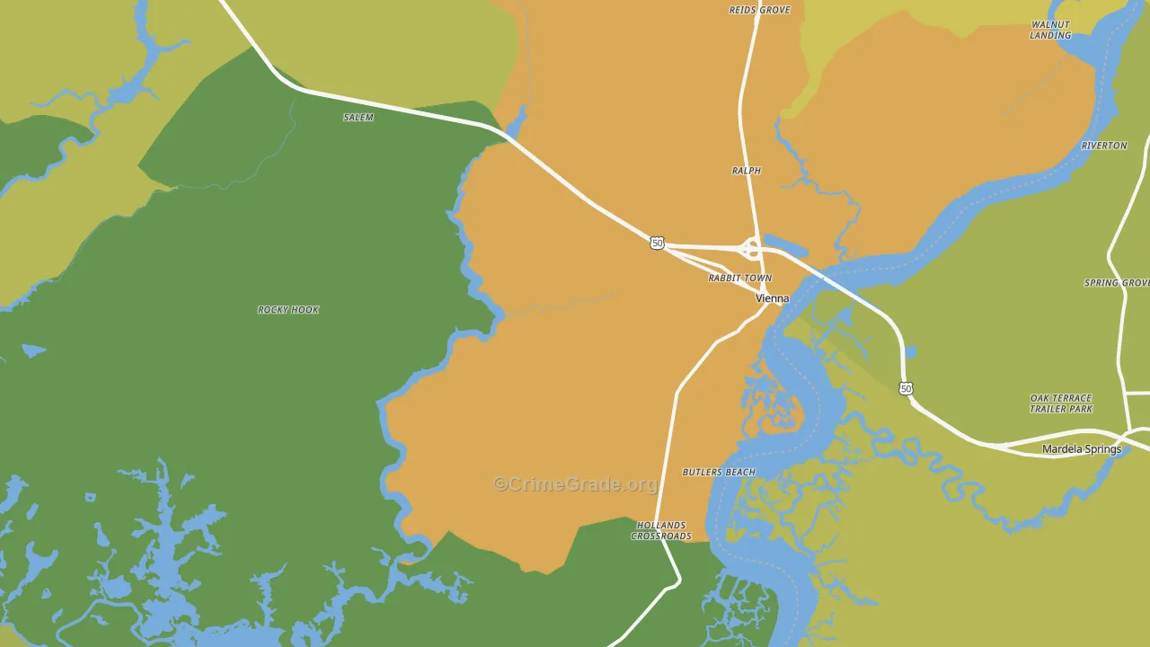 21869, MD Map of Vehicle Theft Rates