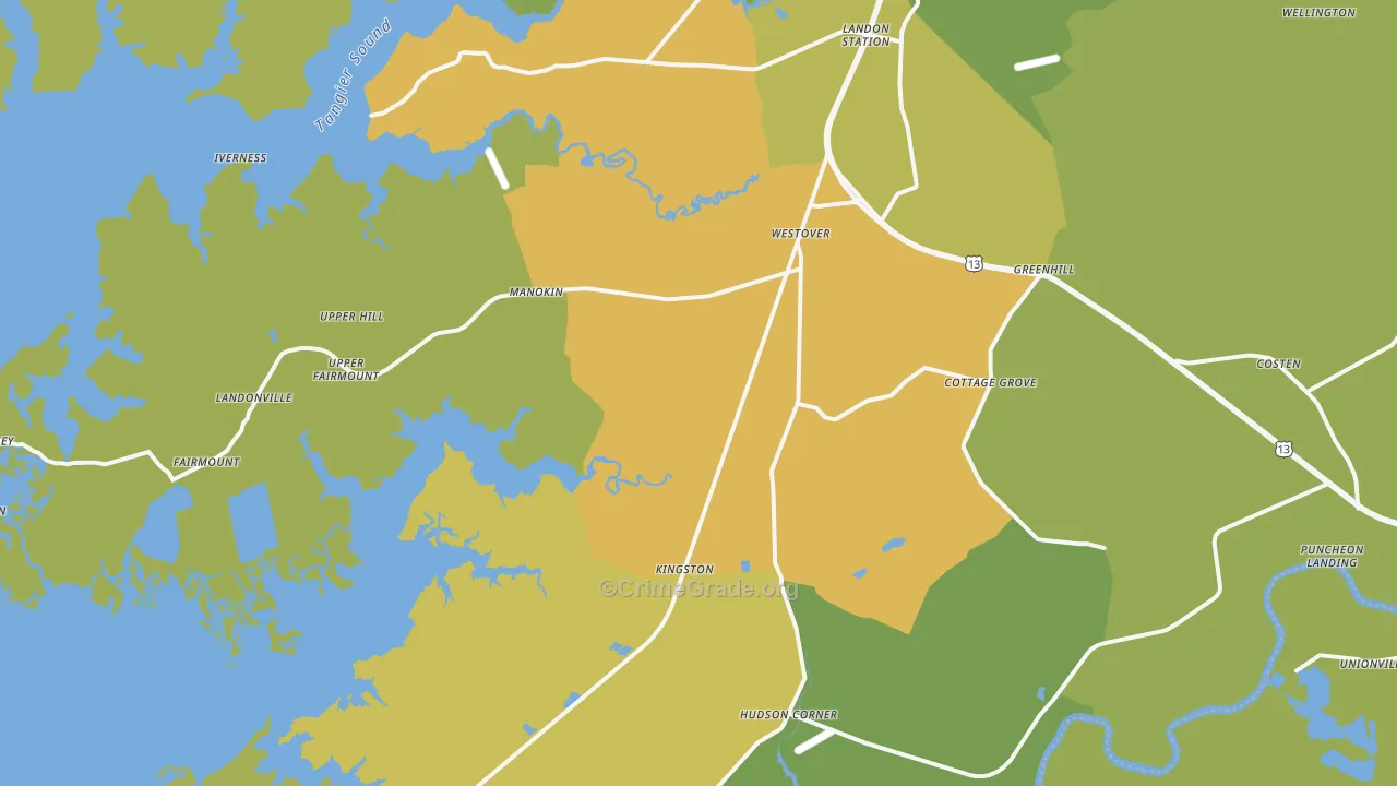 21871, MD Map of Vehicle Theft Rates