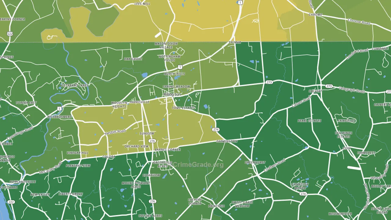 21911, MD Map of Vehicle Theft Rates
