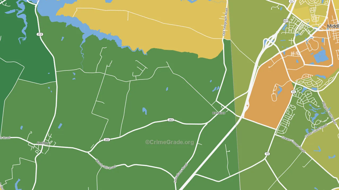 21912, MD Map of Vehicle Theft Rates