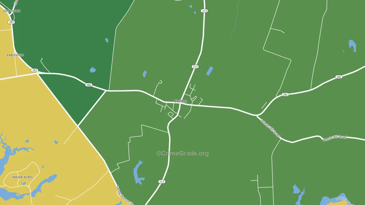 21913, MD Map of Vehicle Theft Rates