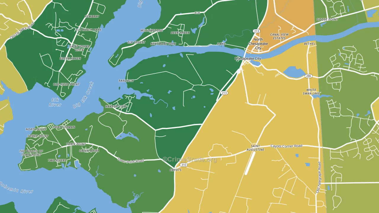 21915, MD Map of Vehicle Theft Rates