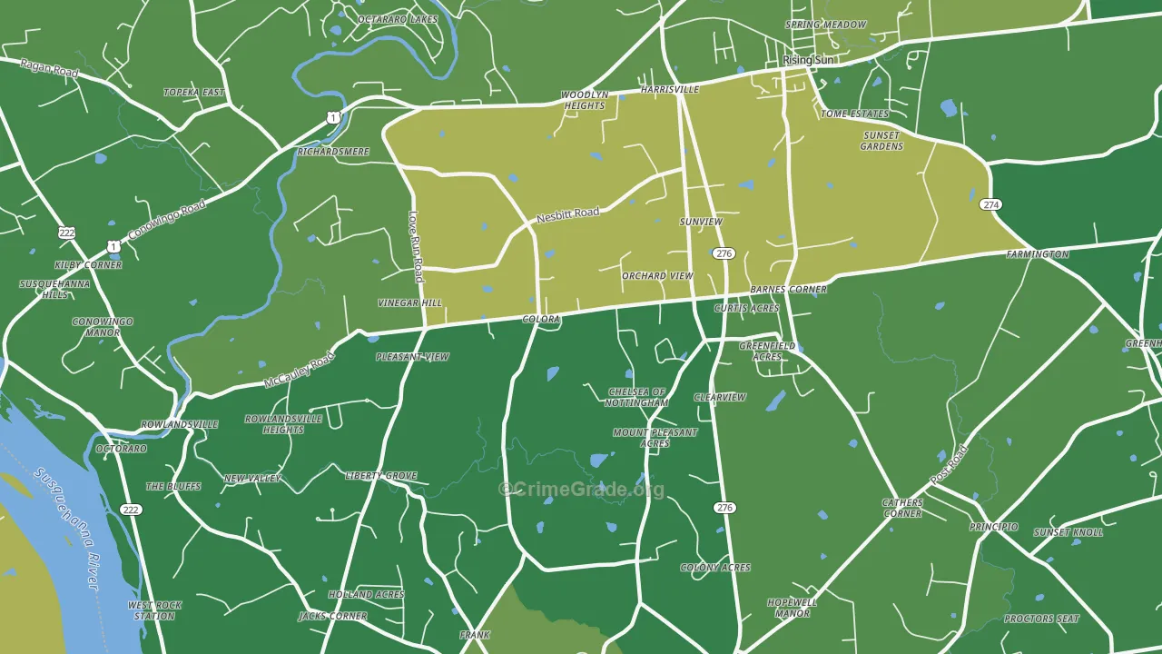 21917, MD Map of Vehicle Theft Rates
