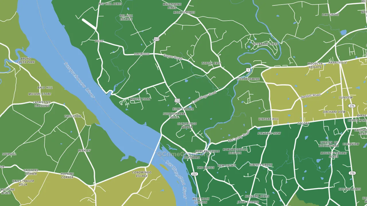 21918, MD Map of Vehicle Theft Rates
