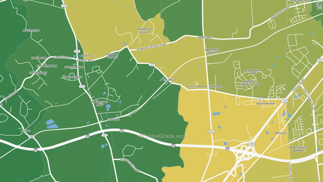 21920, MD Map of Vehicle Theft Rates