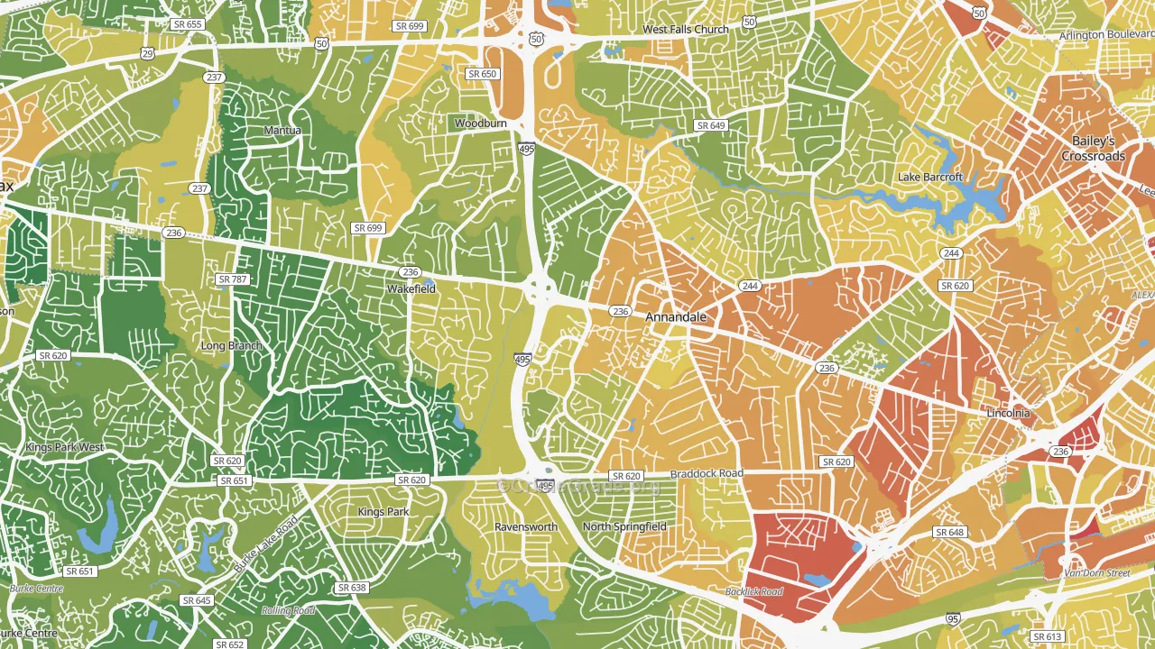 22003, VA Map of Vehicle Theft Rates