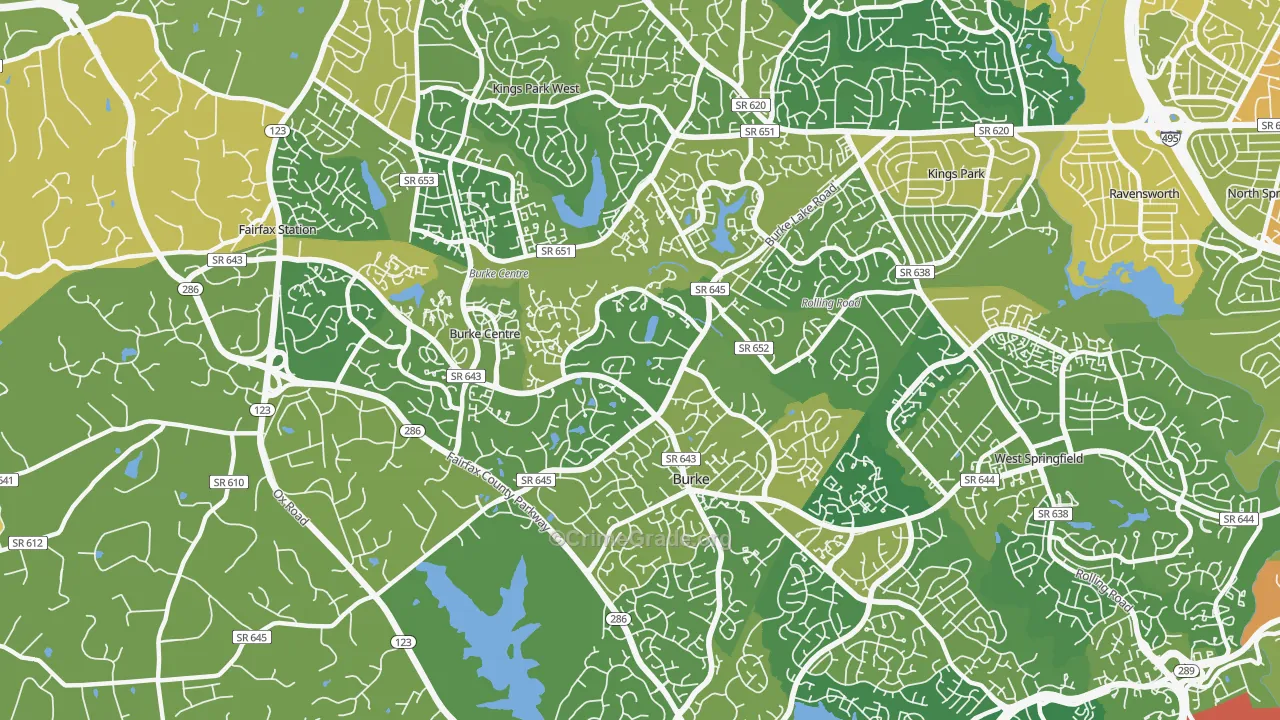 22015, VA Map of Vehicle Theft Rates