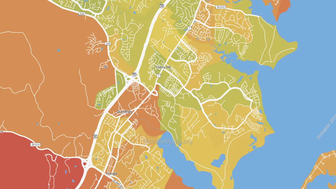 22026, VA Map of Vehicle Theft Rates
