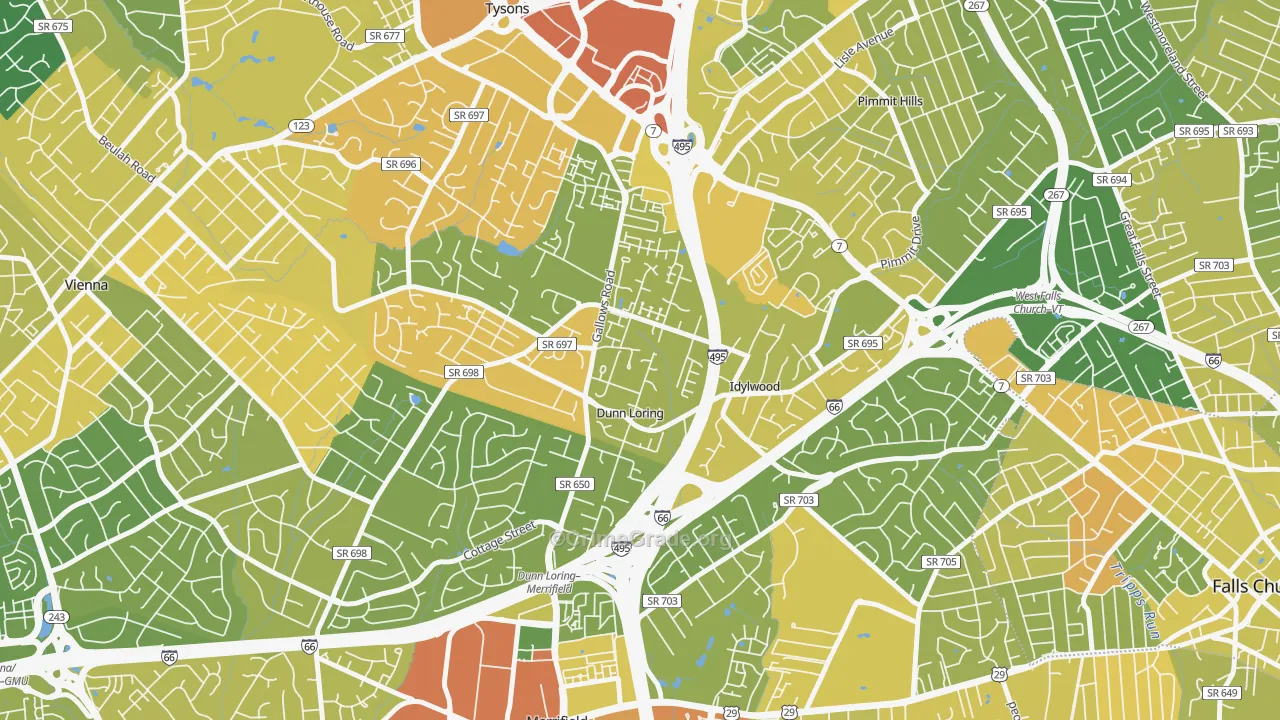 22027, VA Map of Vehicle Theft Rates
