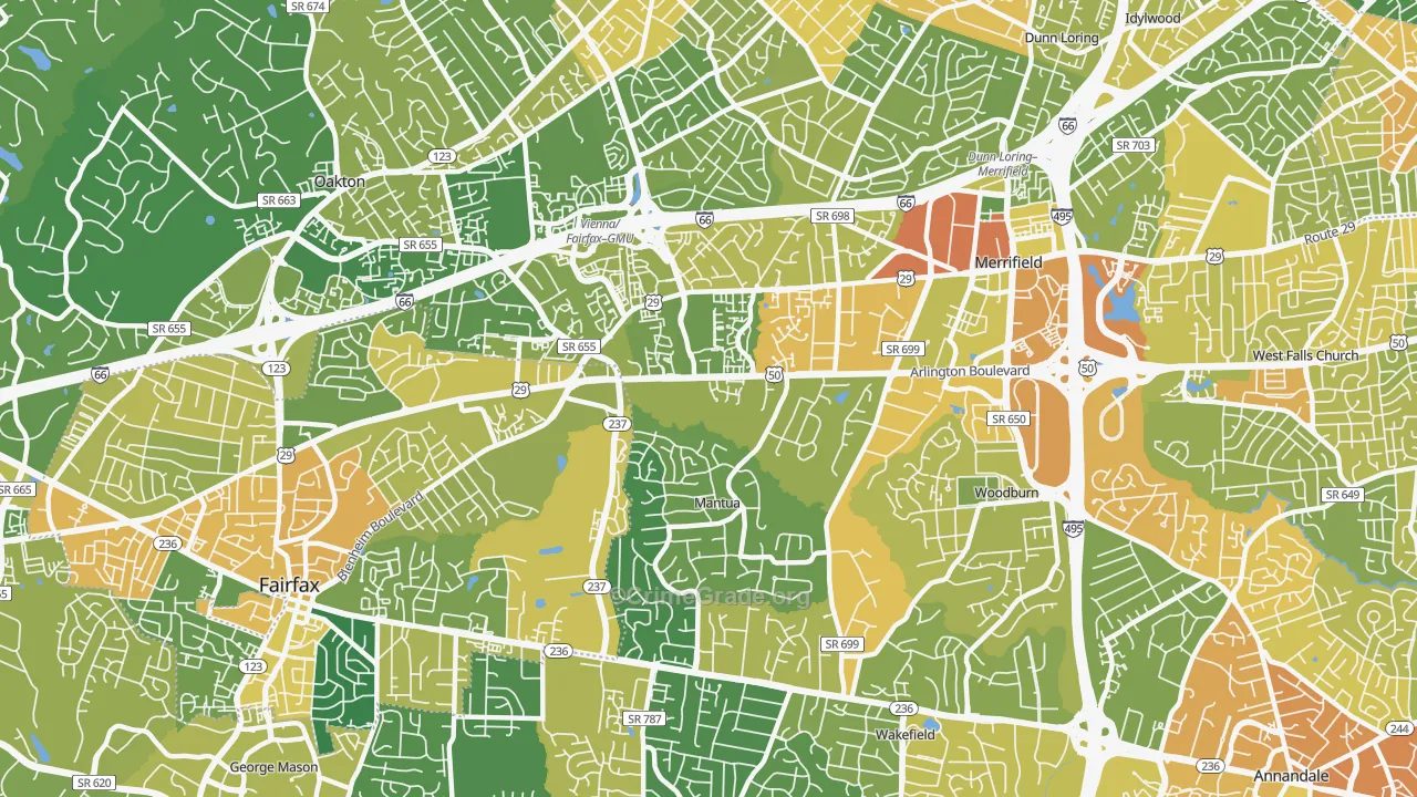 22031, VA Map of Vehicle Theft Rates