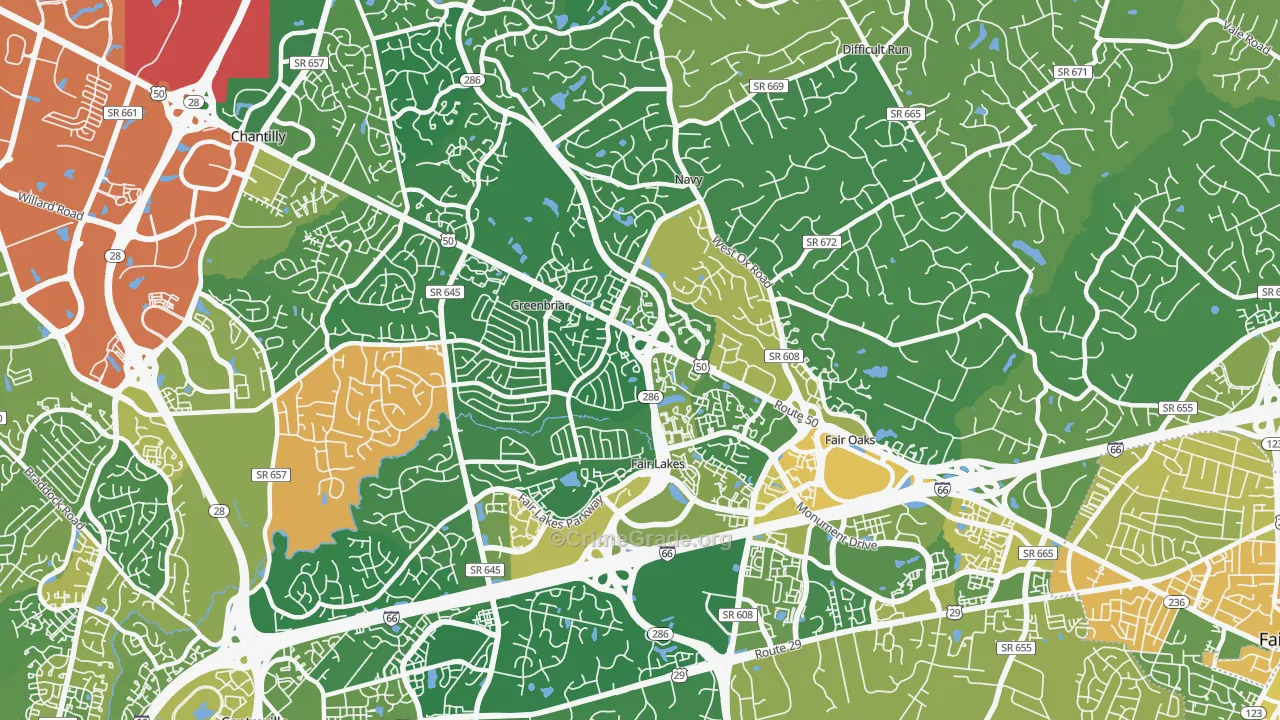 22033, VA Map of Vehicle Theft Rates
