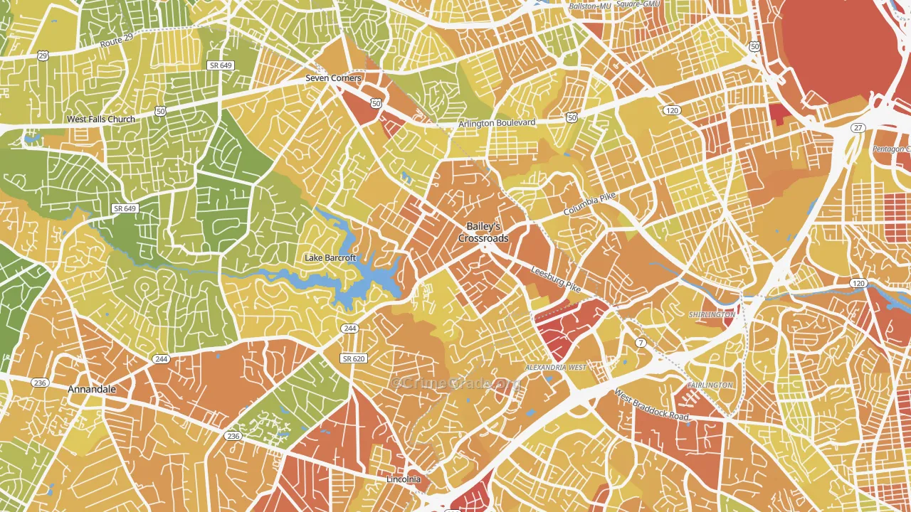 22041, VA Map of Vehicle Theft Rates