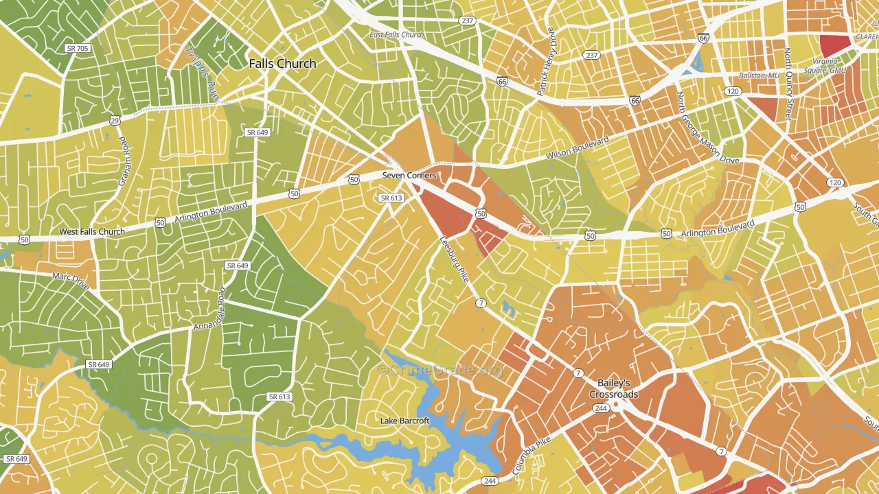 22044, VA Map of Vehicle Theft Rates