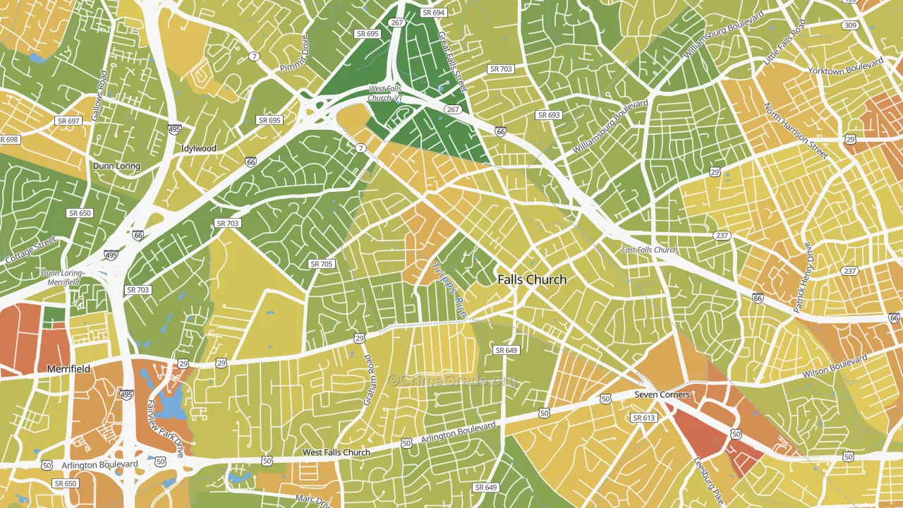 22046, VA Map of Vehicle Theft Rates