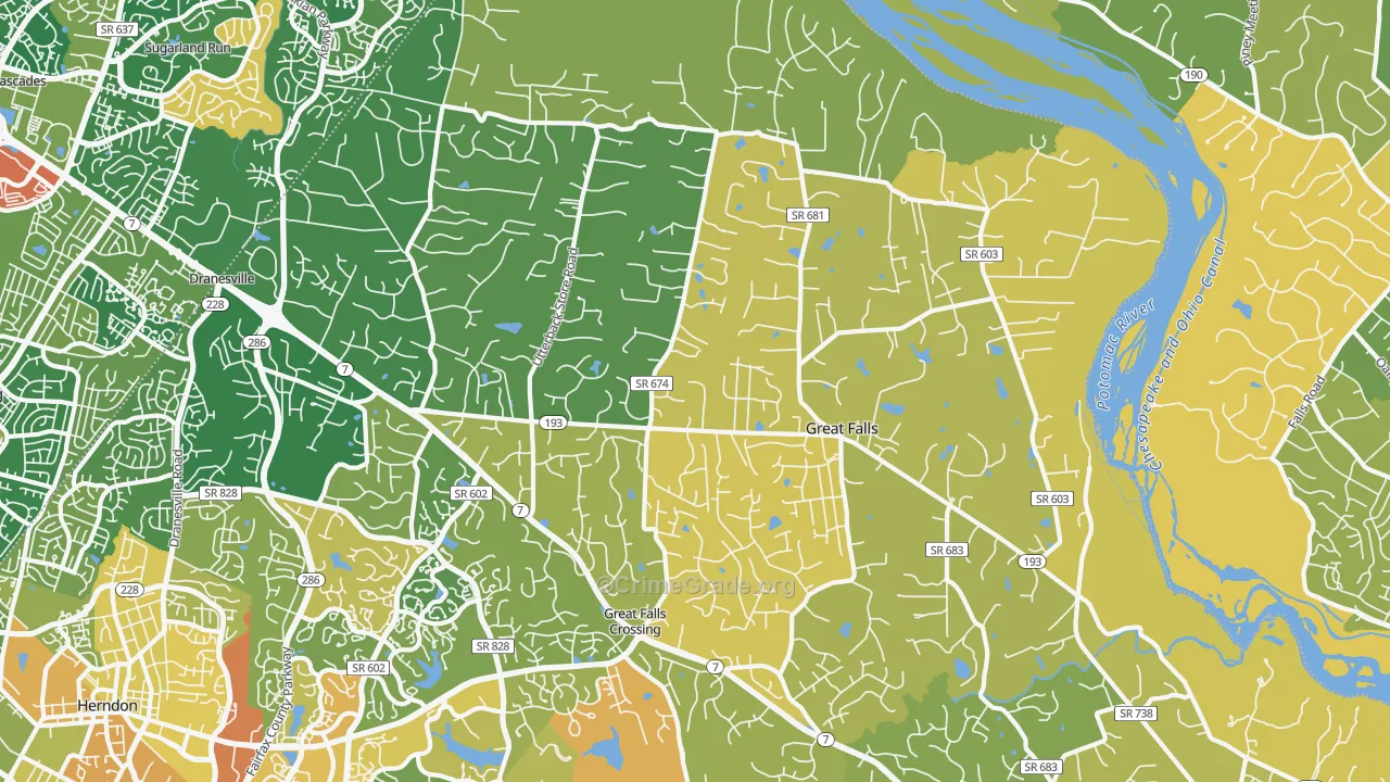22066, VA Map of Vehicle Theft Rates