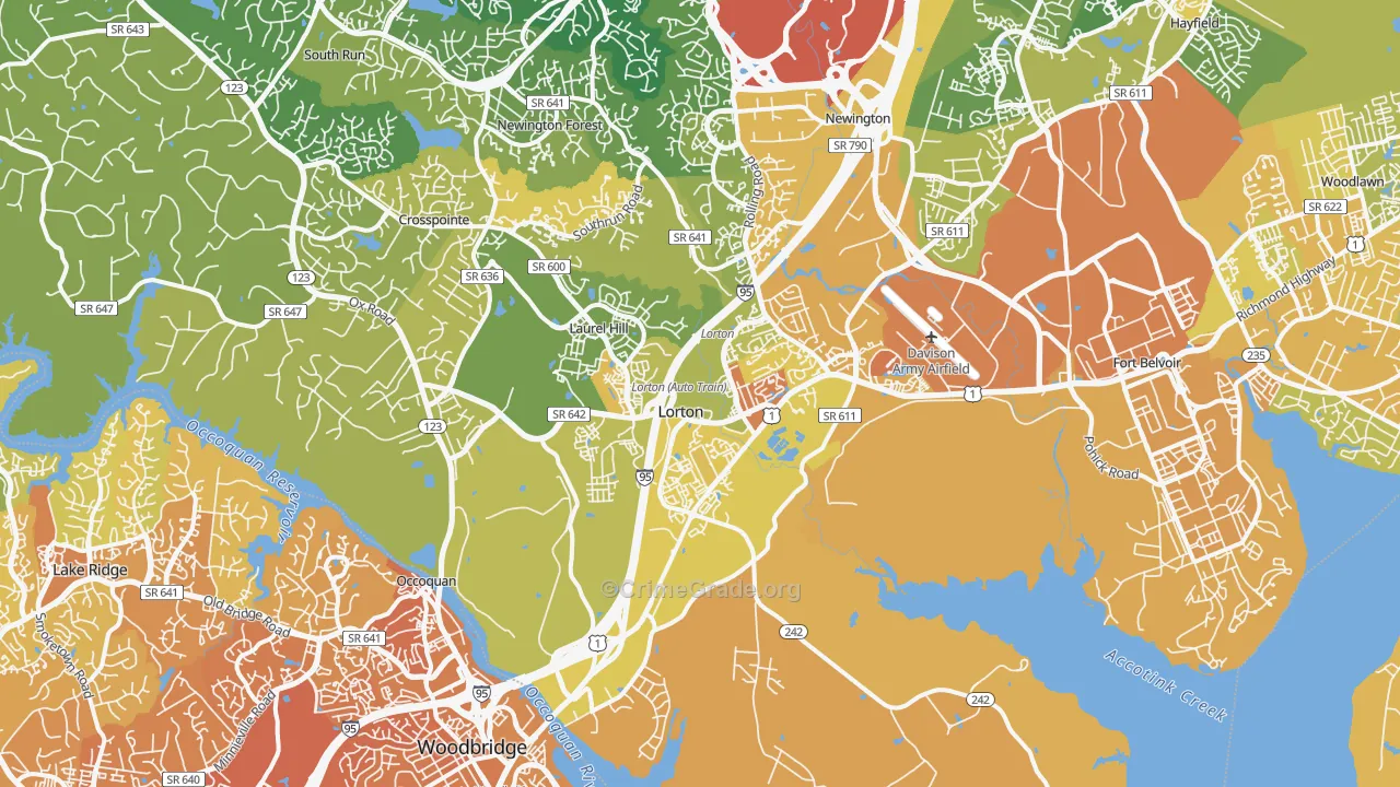 22079, VA Map of Vehicle Theft Rates