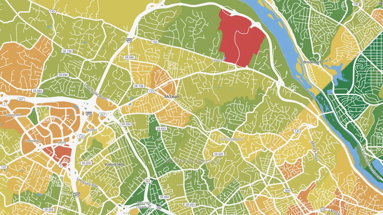 22101, VA Map of Vehicle Theft Rates