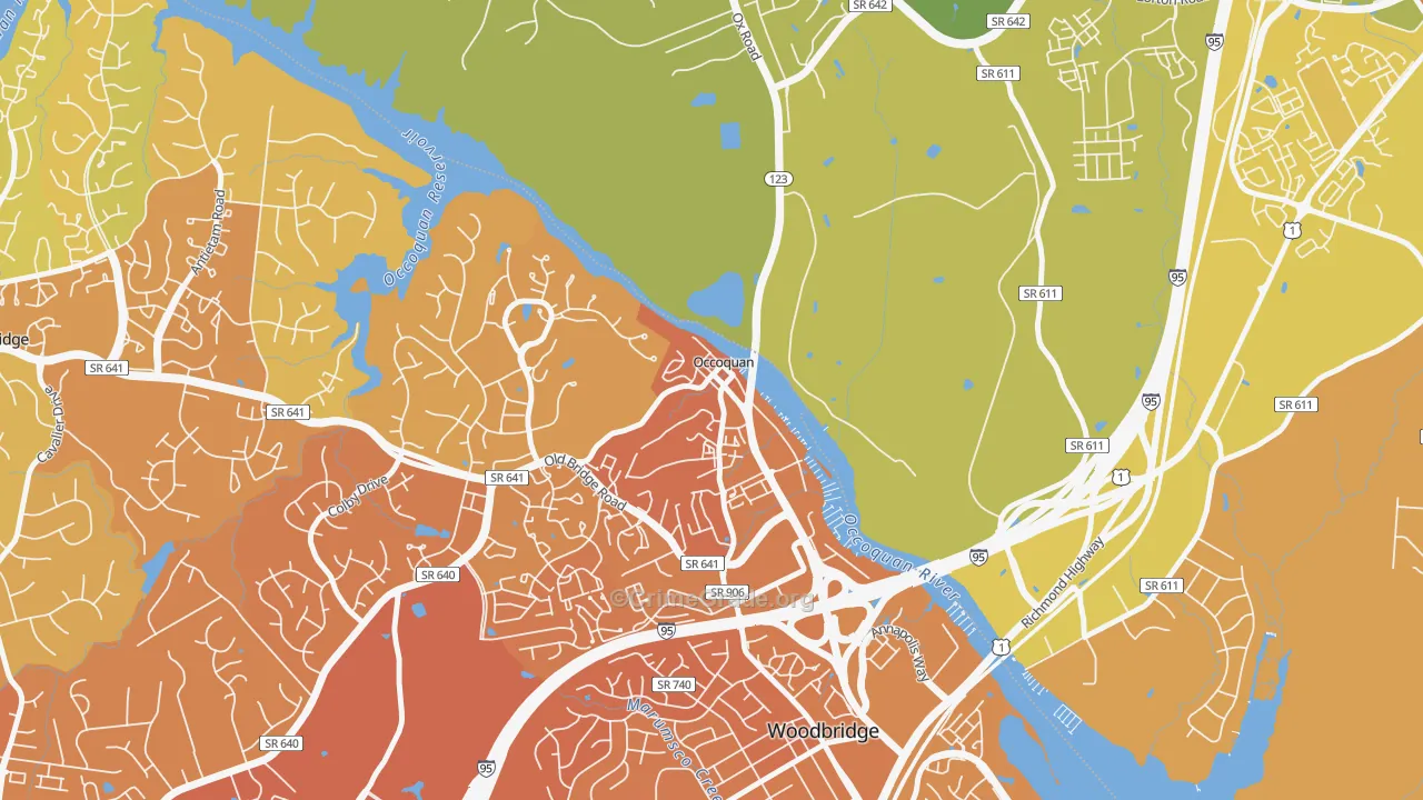 22125, VA Map of Vehicle Theft Rates