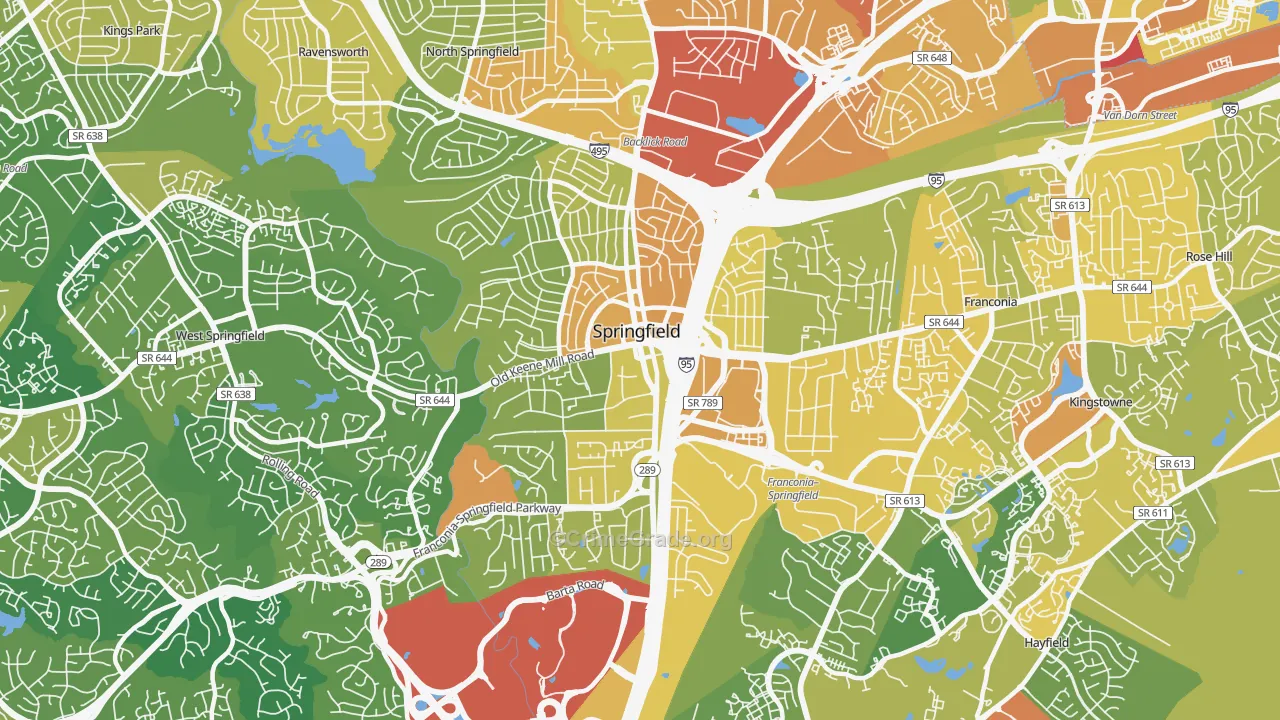 22150, VA Map of Vehicle Theft Rates