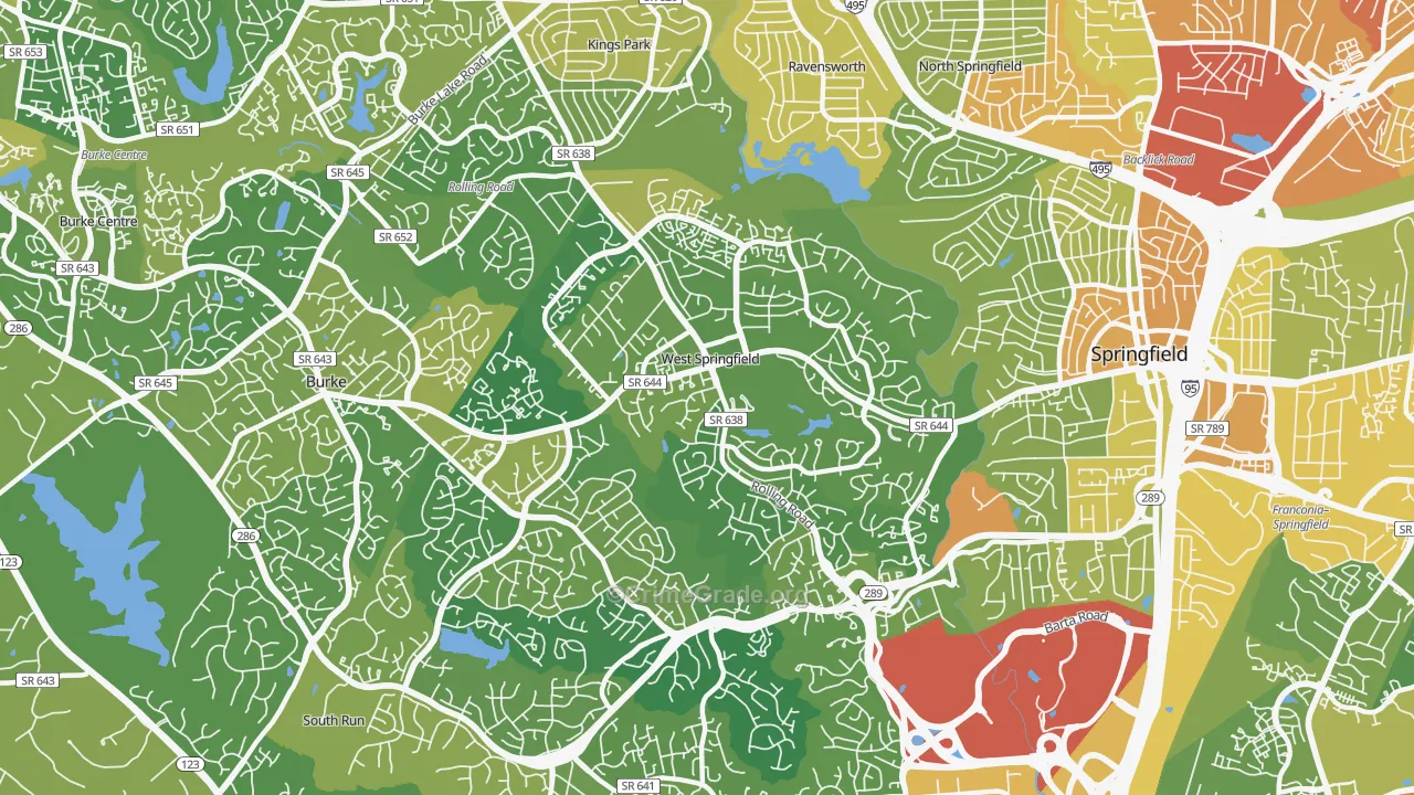 22152, VA Map of Vehicle Theft Rates