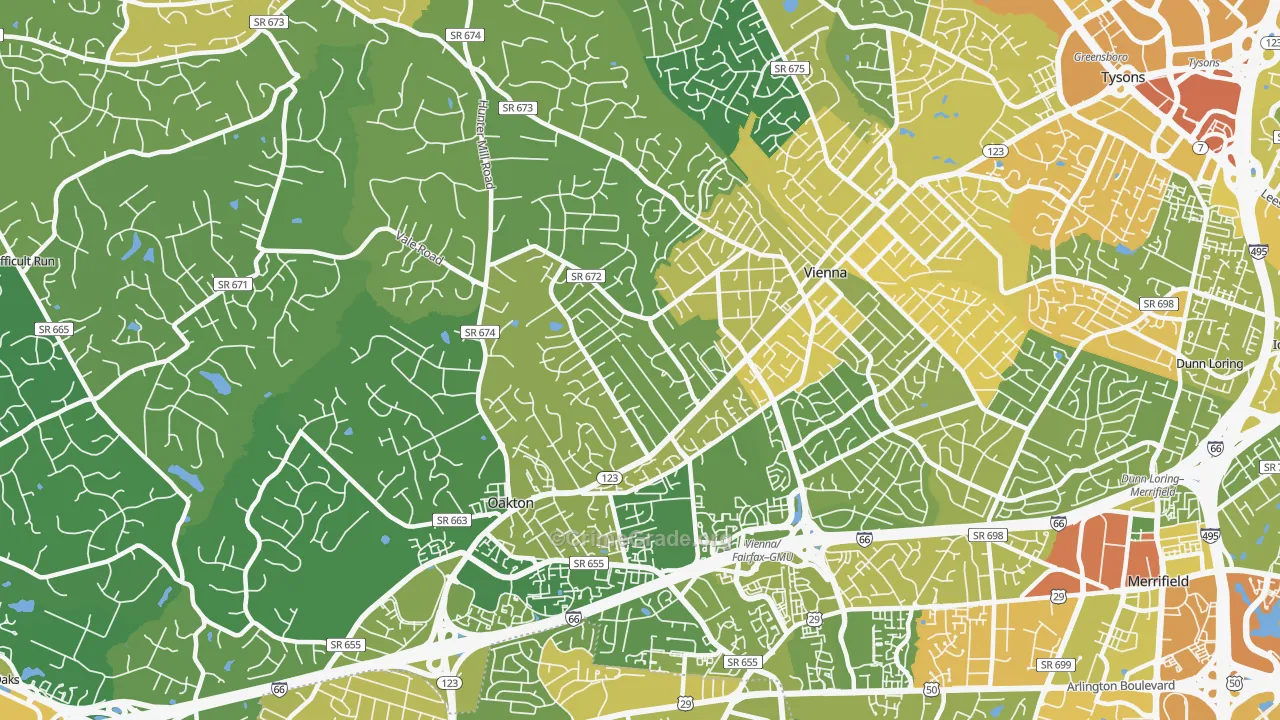 22181, VA Map of Vehicle Theft Rates
