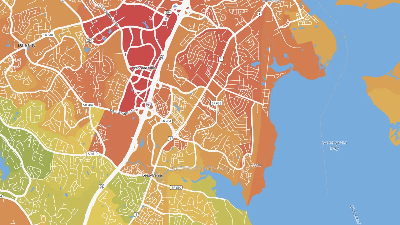 22191, VA Map of Vehicle Theft Rates