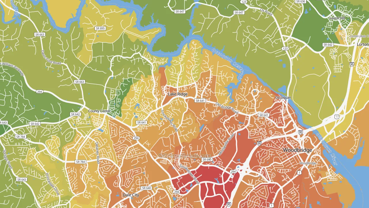 22192, VA Map of Vehicle Theft Rates