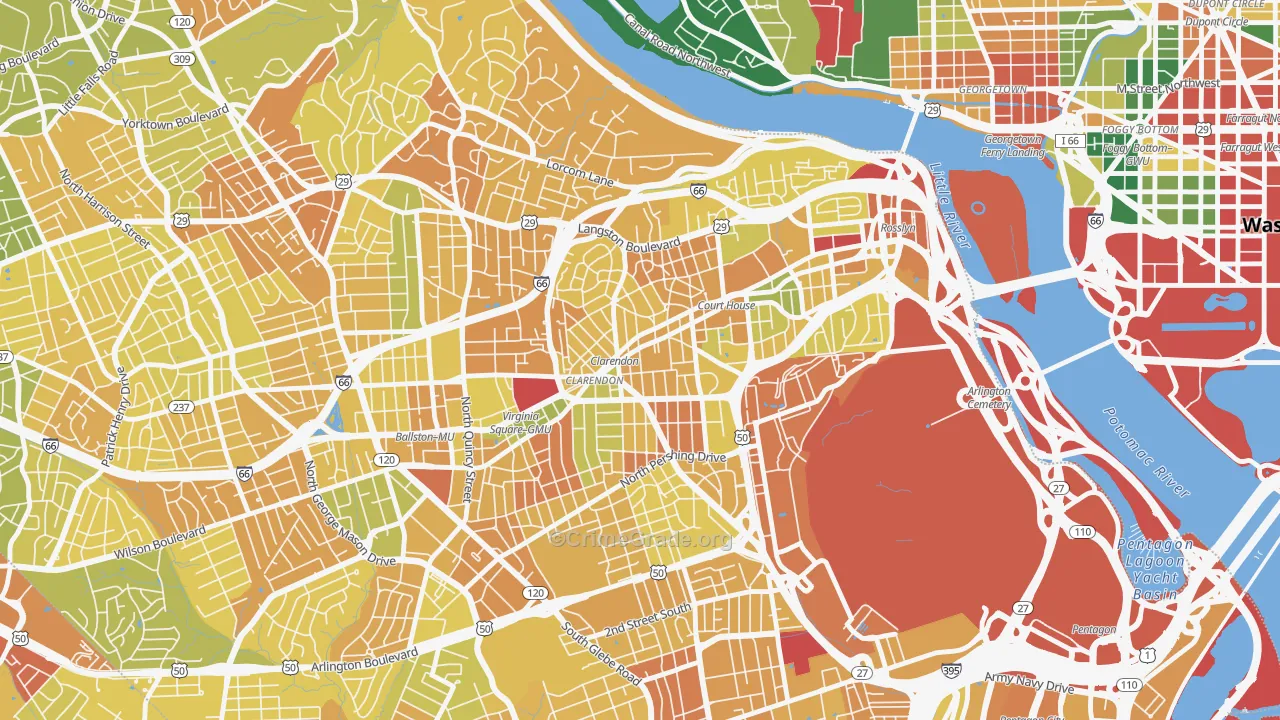 22201, VA Map of Vehicle Theft Rates