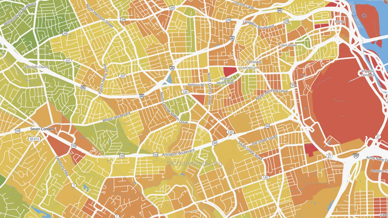 22203, VA Map of Vehicle Theft Rates