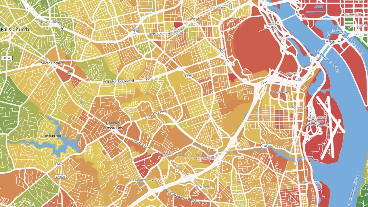 22204, VA Map of Vehicle Theft Rates