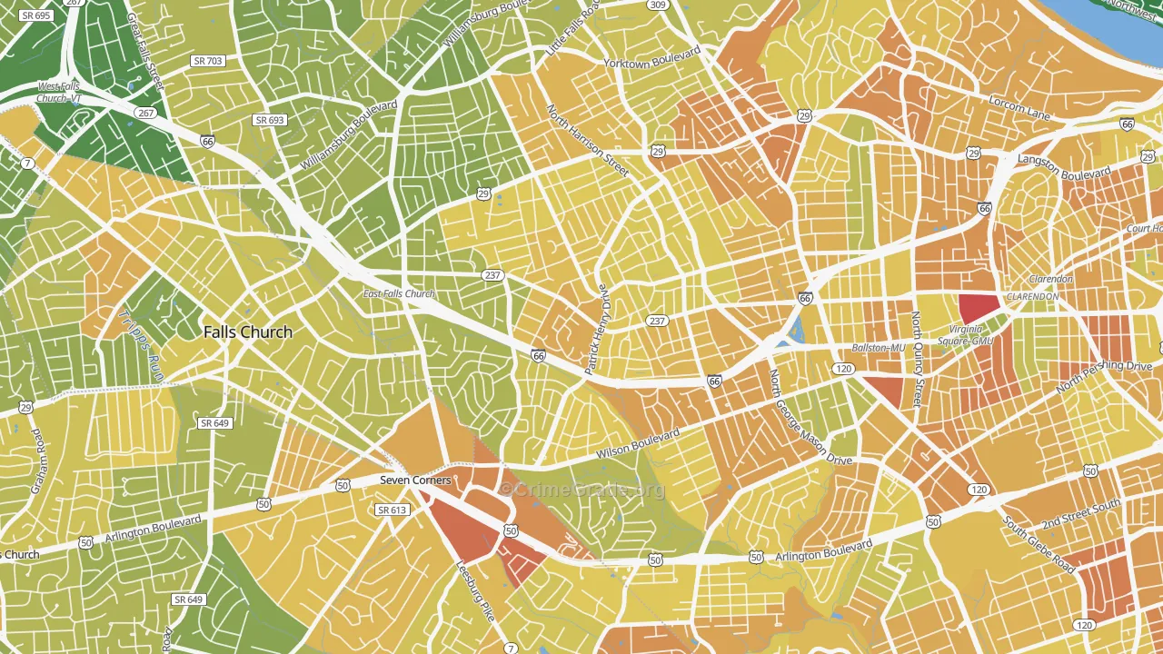22205, VA Map of Vehicle Theft Rates