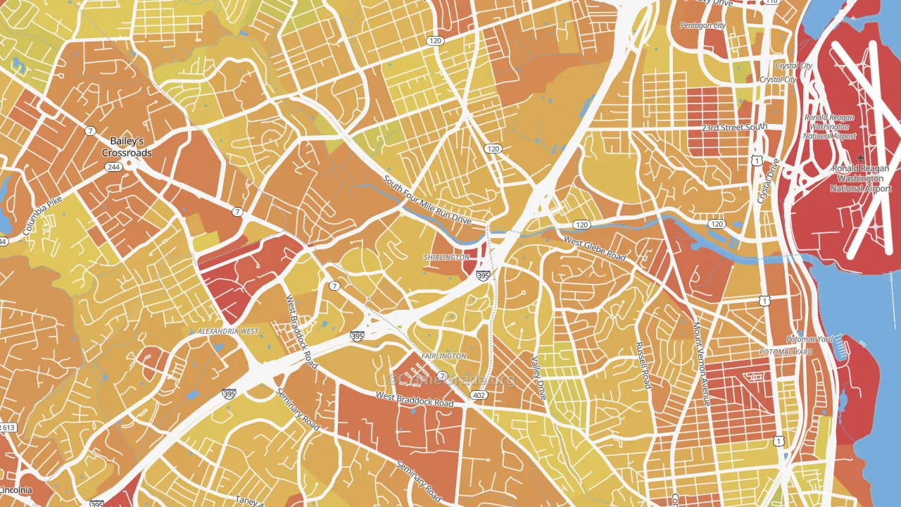 22206, VA Map of Vehicle Theft Rates
