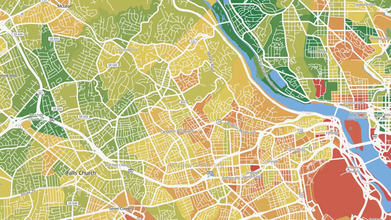 22207, VA Map of Vehicle Theft Rates