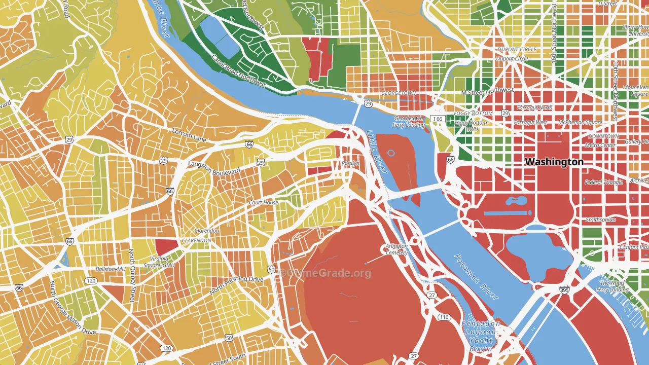 22209, VA Map of Vehicle Theft Rates