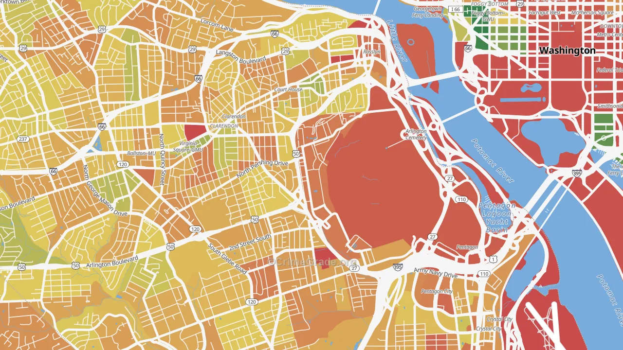 22211, VA Map of Vehicle Theft Rates