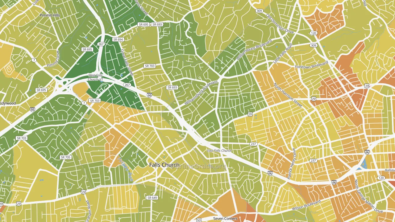 22213, VA Map of Vehicle Theft Rates