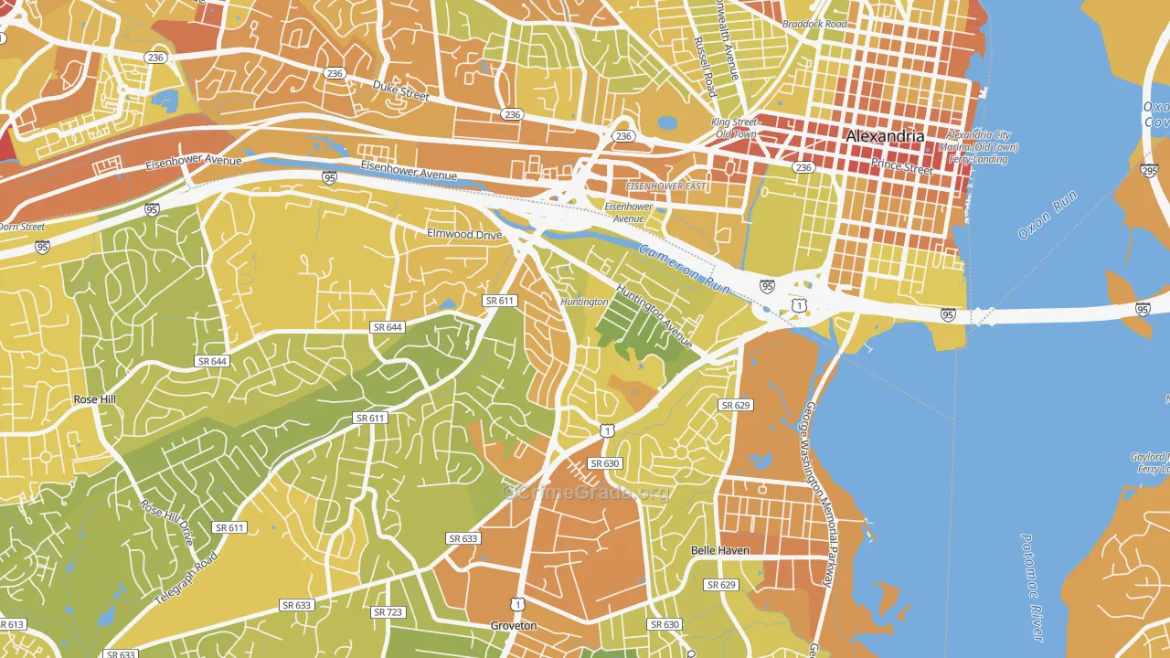 22303, VA Map of Vehicle Theft Rates
