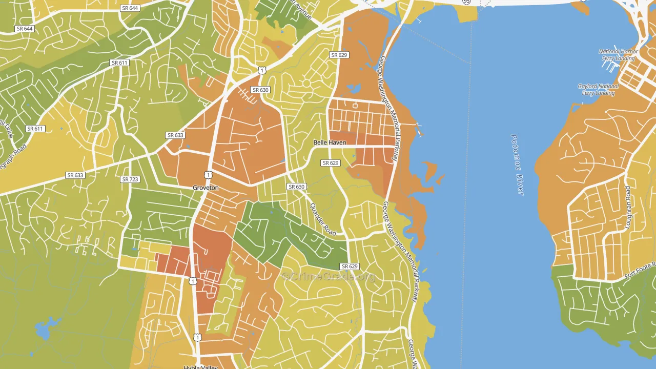 22307, VA Map of Vehicle Theft Rates